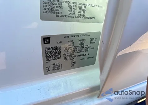 2021 GMC Sierra K1500 At4 from USA, damaged, VIN 1GTP9EEL1MZ280615